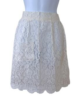 Handmade Cream Ivory Lace Apron Women’s OS Cottagecore Coquette Pocket Tie Close